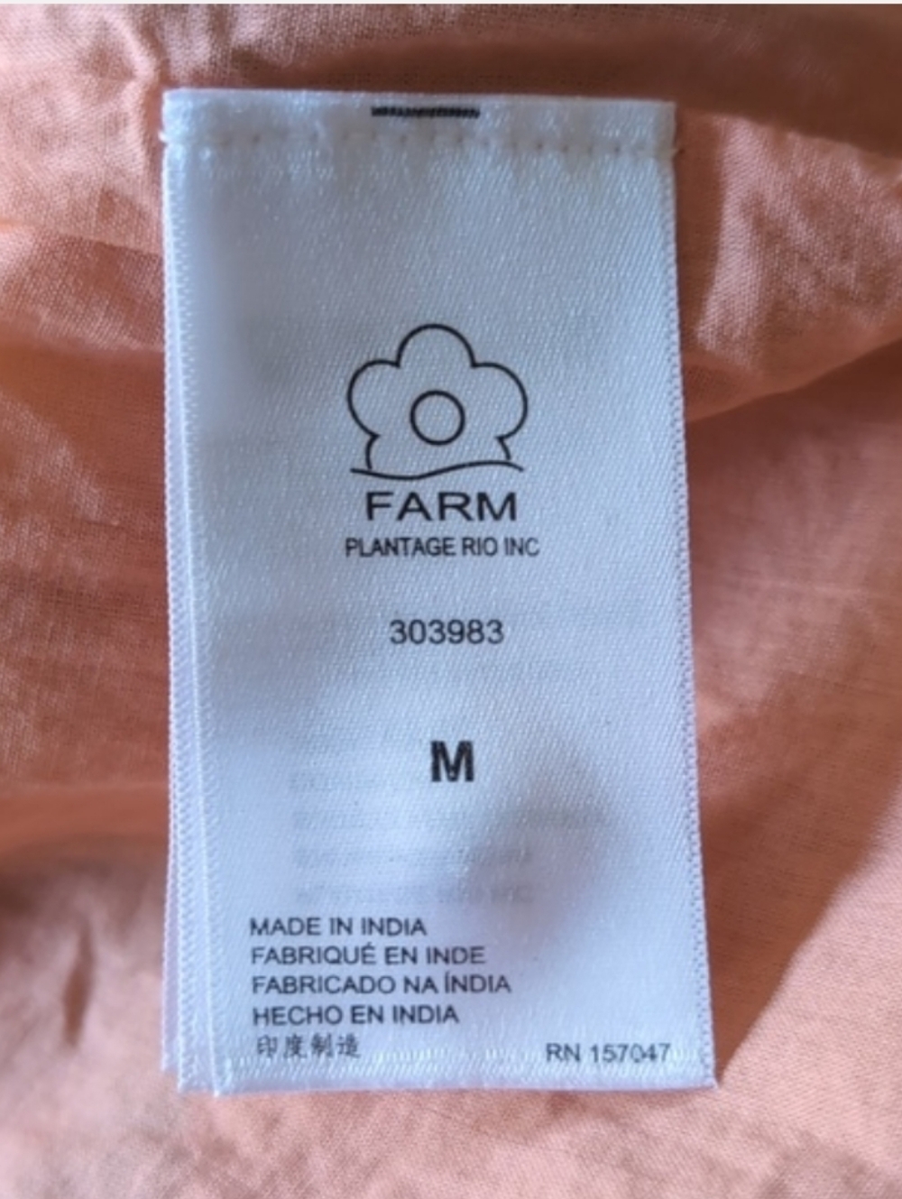 Farm Rio Amulet Midi Tropical Dress In Peach Size Medium - Picture 8 of 8
